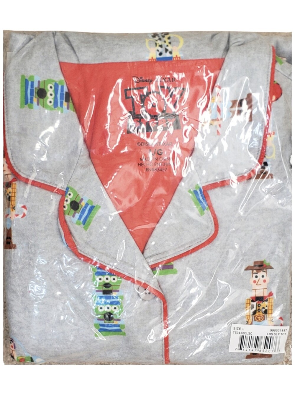 DISNEY PIXAR Women Pajama Set Toy Story Holiday Notch Collar NWT